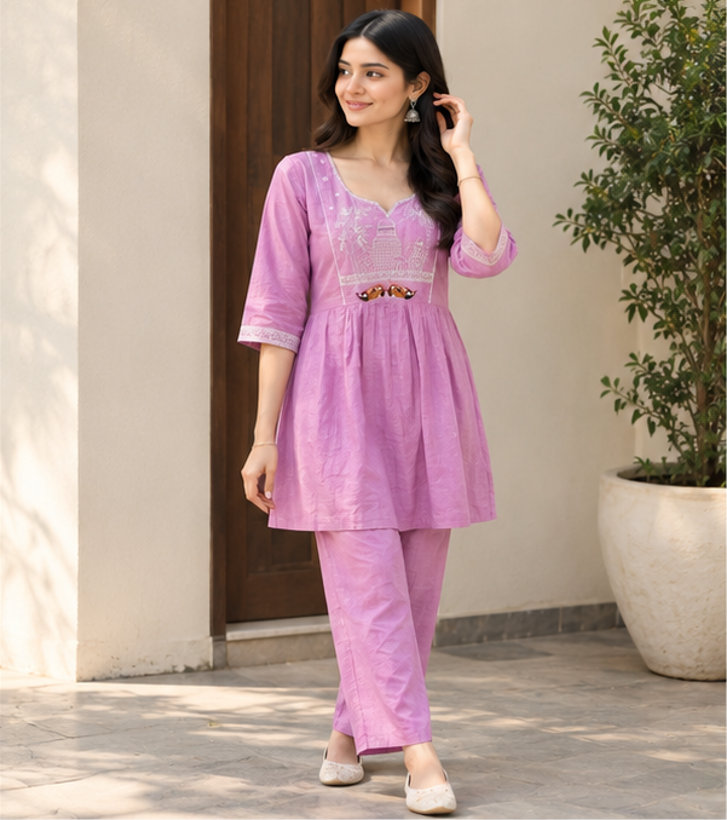 Women Lavendor Coord Set
