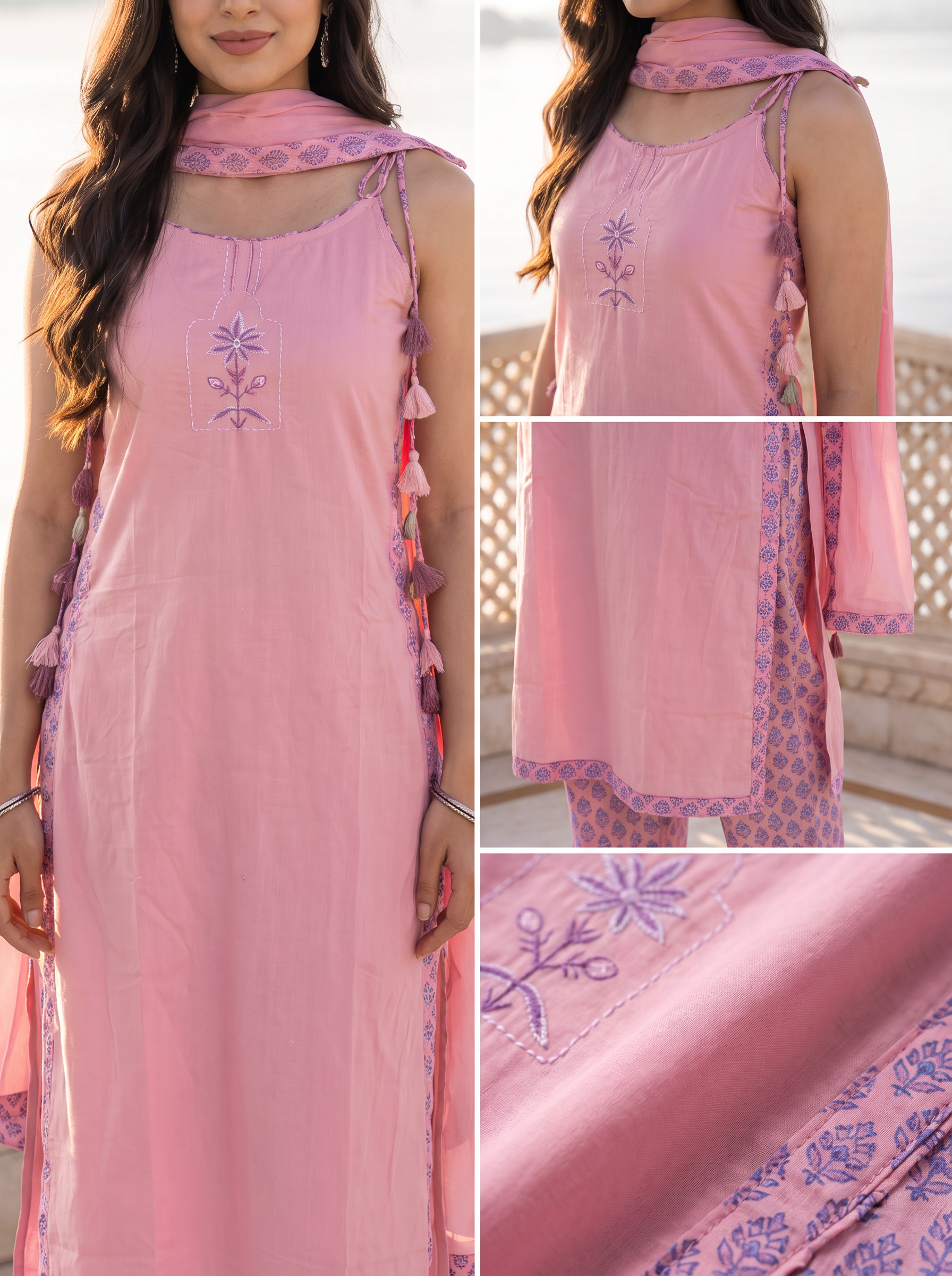 Women Regular Kurta with Trousers & With Dupatta