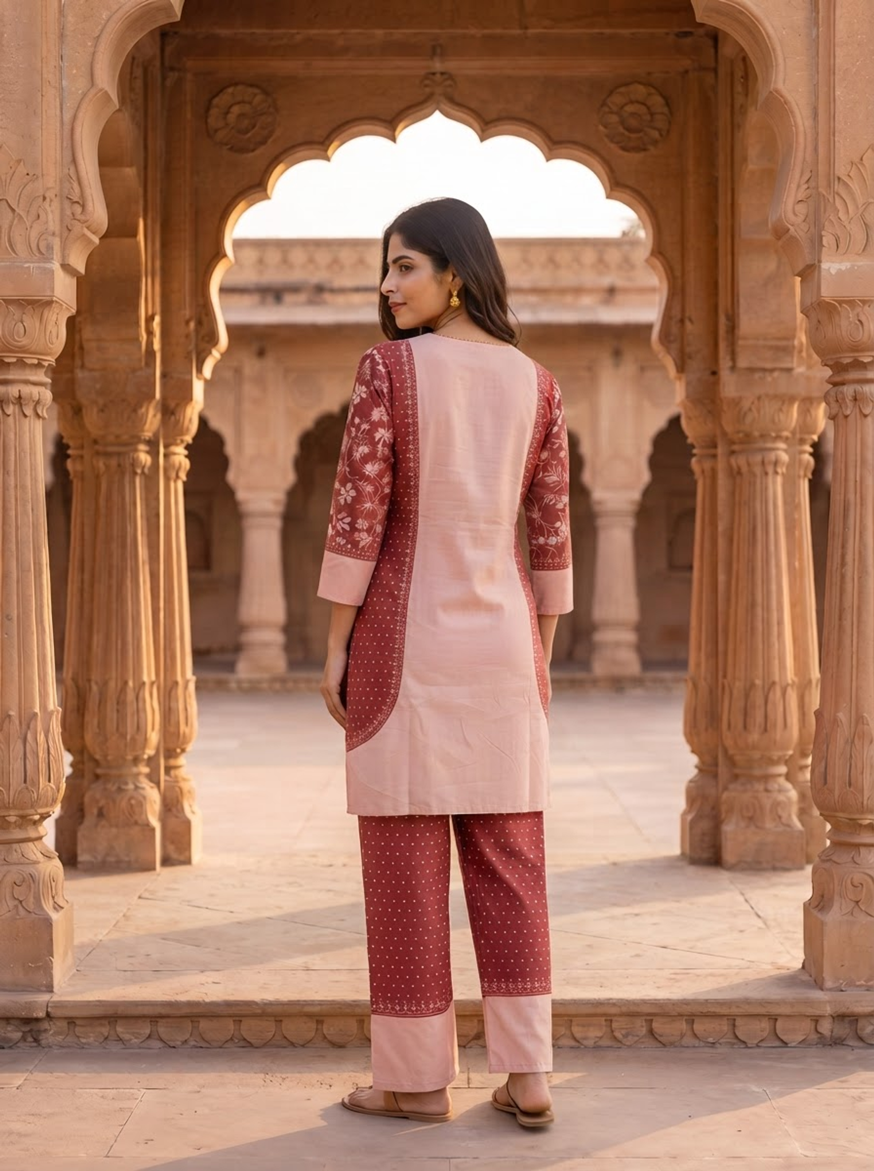 Women Mal Chanderi Coord Set