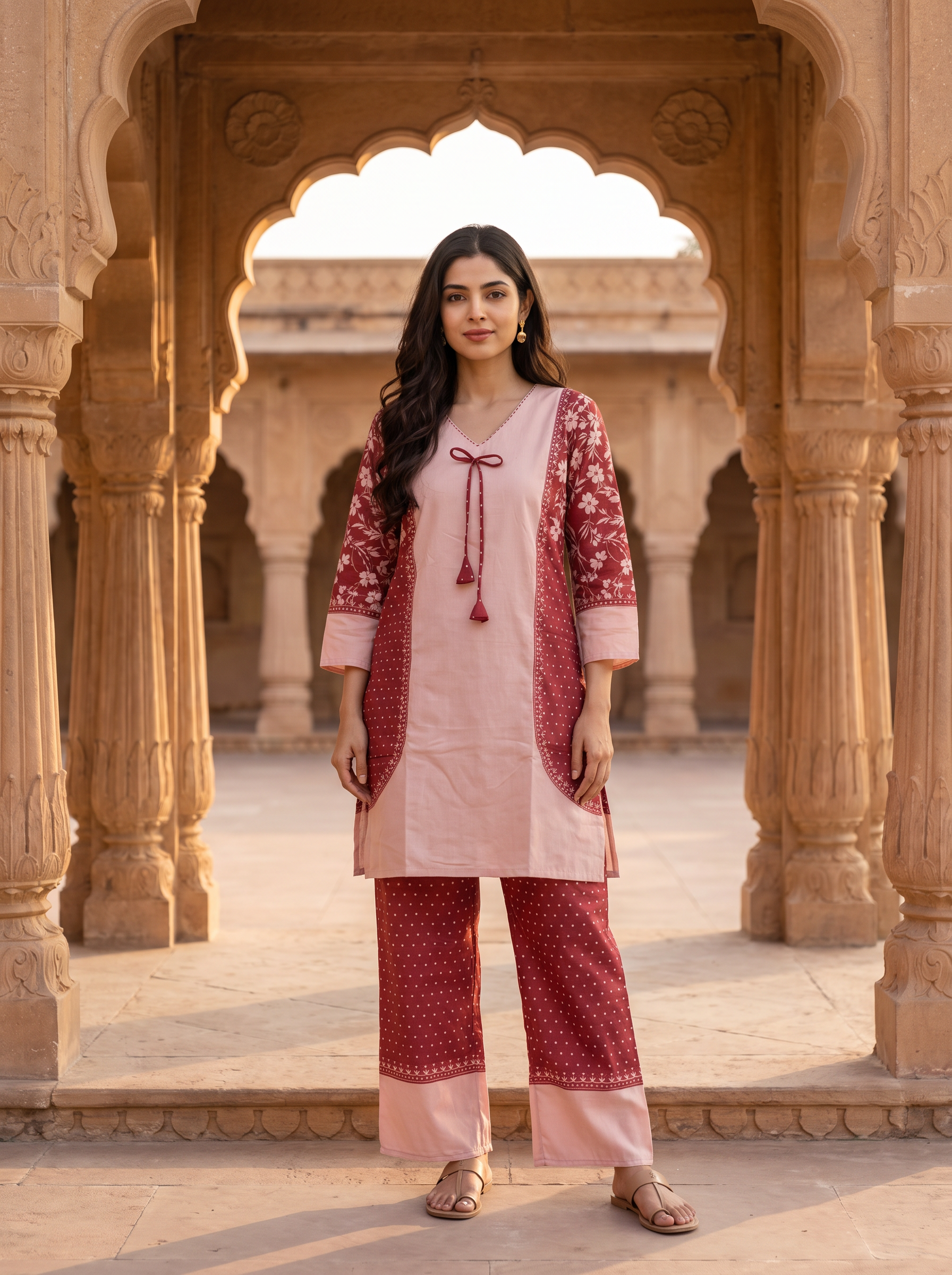Women Mal Chanderi Coord Set