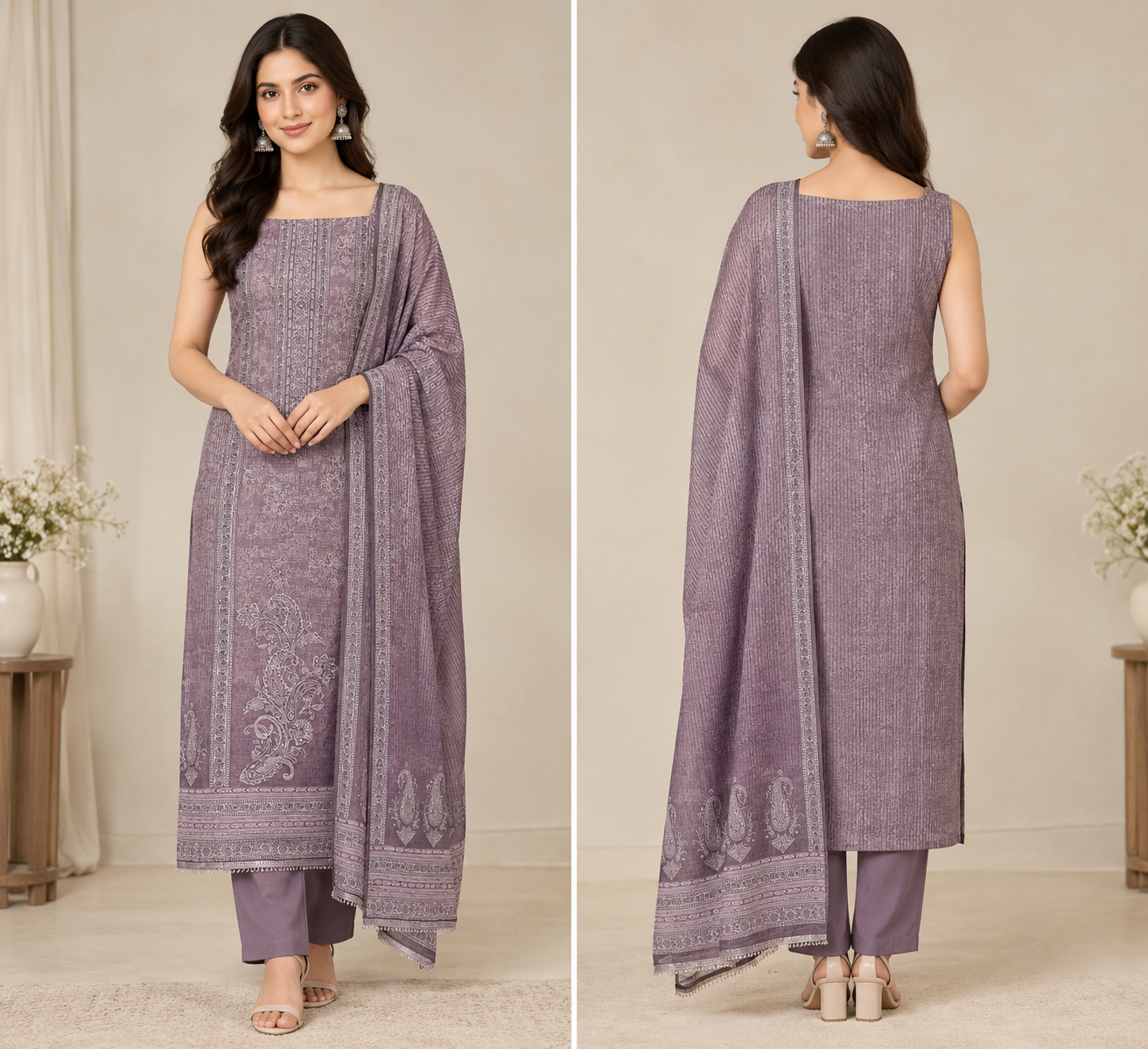Simmer With Embroidered Unstitched Dress Material