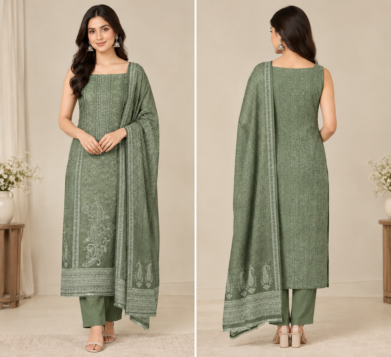 Simmer Embroidered Unstitched Dress Material
